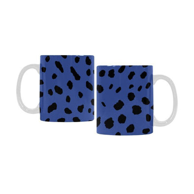 Ceramic Coffee Mugs (Pair) - Custom Cheetah Pattern - Blue - Housewares big cats cheetahs housewares