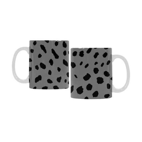 Ceramic Coffee Mugs (Pair) - Custom Cheetah Pattern - Gray - Housewares big cats cheetahs housewares