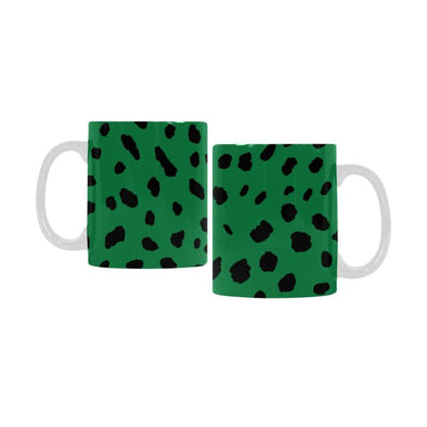 Ceramic Coffee Mugs (Pair) - Custom Cheetah Pattern - Green - Housewares big cats cheetahs housewares
