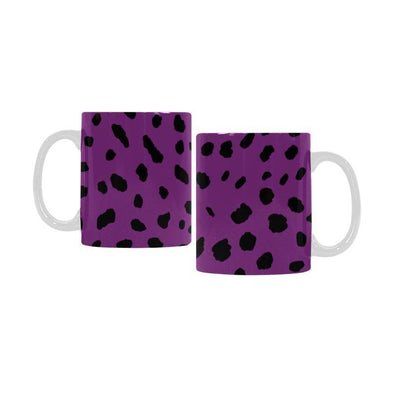 Ceramic Coffee Mugs (Pair) - Custom Cheetah Pattern - Purple - Housewares big cats cheetahs housewares