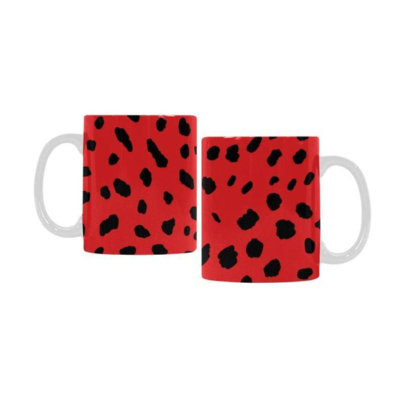 Ceramic Coffee Mugs (Pair) - Custom Cheetah Pattern - Red - Housewares big cats cheetahs housewares