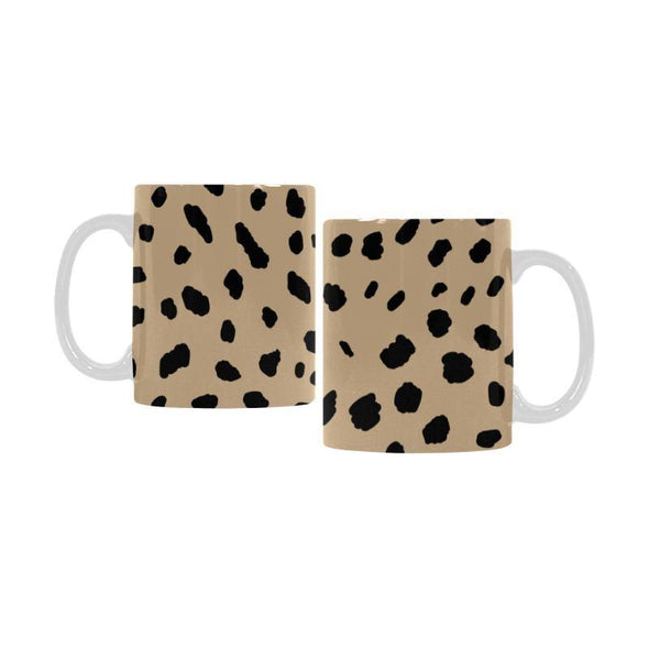 Ceramic Coffee Mugs (Pair) - Custom Cheetah Pattern - Tan - Housewares big cats cheetahs housewares