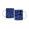 Ceramic Coffee Mugs (Pair) - Custom Giraffe Pattern - Blue - Housewares giraffes housewares