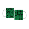 Ceramic Coffee Mugs (Pair) - Custom Giraffe Pattern - Green - Housewares giraffes housewares