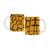 Ceramic Coffee Mugs (Pair) - Custom Giraffe Pattern - Orange - Housewares giraffes housewares