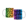Ceramic Coffee Mugs (Pair) - Custom Giraffe Pattern - Rainbow - Housewares giraffes housewares
