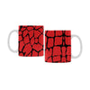 Ceramic Coffee Mugs (Pair) - Custom Giraffe Pattern - Red - Housewares giraffes housewares