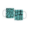 Ceramic Coffee Mugs (Pair) - Custom Giraffe Pattern - Turquoise - Housewares giraffes housewares