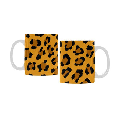 Ceramic Coffee Mugs (Pair) - Custom Leopard Pattern - Orange - Housewares big cats housewares leopards