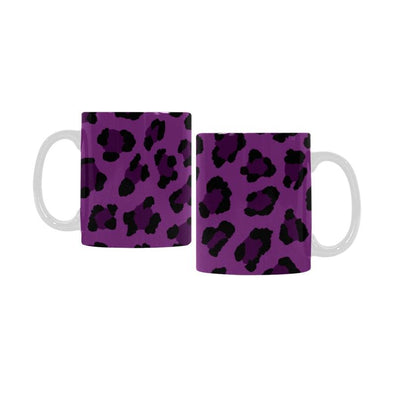 Ceramic Coffee Mugs (Pair) - Custom Leopard Pattern - Purple - Housewares big cats housewares leopards
