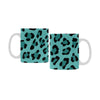 Ceramic Coffee Mugs (Pair) - Custom Leopard Pattern - Turquoise - Housewares big cats housewares leopards