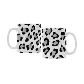Ceramic Coffee Mugs (Pair) - Custom Leopard Pattern - White - Housewares big cats housewares leopards