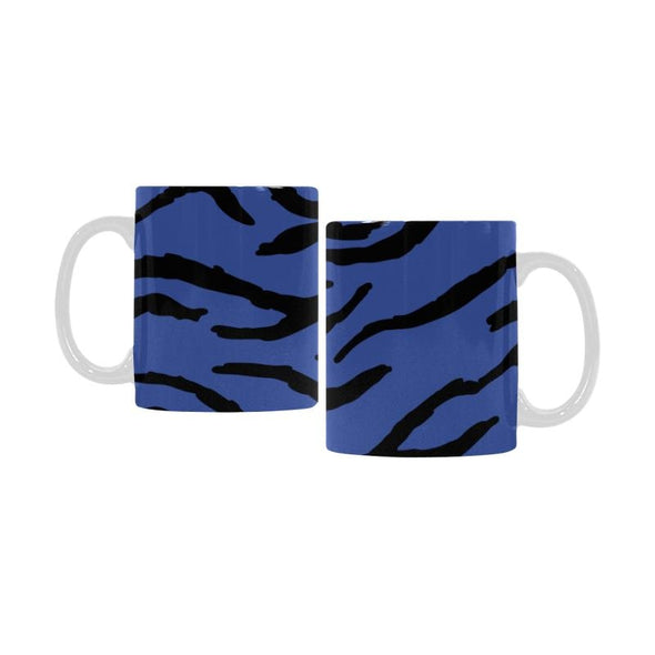 Ceramic Coffee Mugs (Pair) - Custom Tiger Pattern - Blue - Housewares big cats housewares tigers
