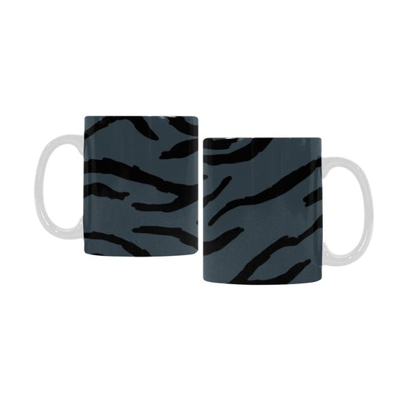 Ceramic Coffee Mugs (Pair) - Custom Tiger Pattern - Charcoal - Housewares big cats housewares tigers