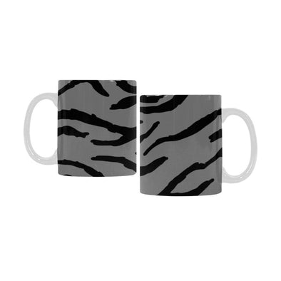 Ceramic Coffee Mugs (Pair) - Custom Tiger Pattern - Gray - Housewares big cats housewares tigers