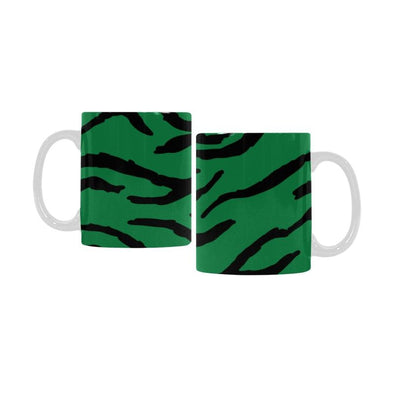Ceramic Coffee Mugs (Pair) - Custom Tiger Pattern - Green - Housewares big cats housewares tigers