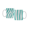 Ceramic Coffee Mugs (Pair) - Custom Zebra Pattern - Turquoise - Housewares housewares zebras