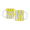 Ceramic Coffee Mugs (Pair) - Custom Zebra Pattern - Yellow - Housewares housewares zebras