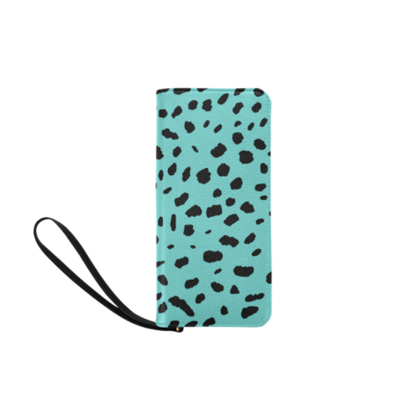 Clutch Purse - Custom Cheetah Pattern - Turquoise Cheetah - Accessories big cats cheetahs purses