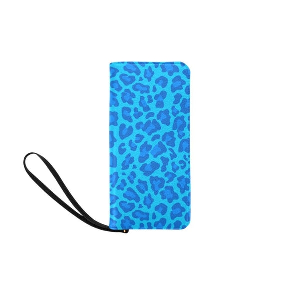 Clutch Purse - Custom Leopard Pattern - Neon Blue Leopard - Accessories big cats leopards purses