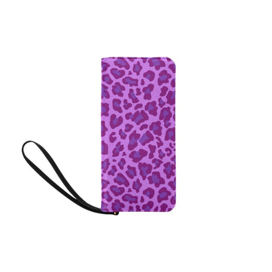 Clutch Purse - Custom Leopard Pattern - Purple Leopard - Accessories big cats leopards purses