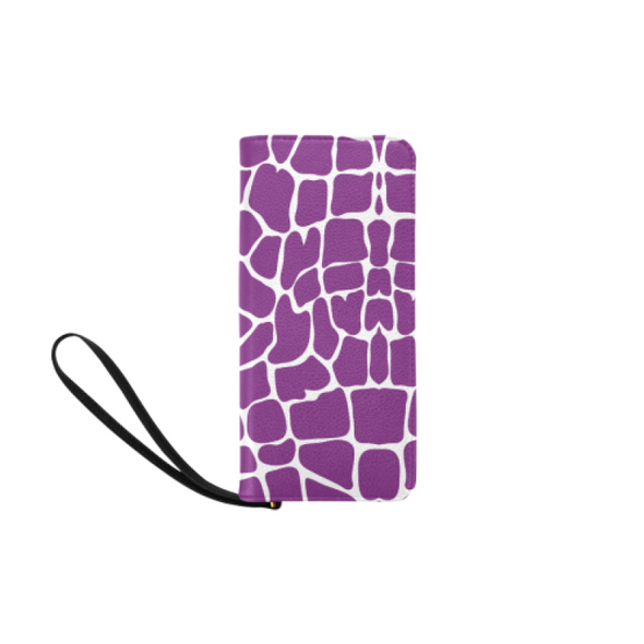 Clutch Purse - Custom White Giraffe Pattern - Purple Giraffe - Accessories giraffes hot new items purses