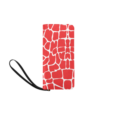 Clutch Purse - Custom White Giraffe Pattern - Red Giraffe - Accessories giraffes hot new items purses