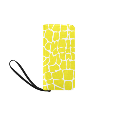 Clutch Purse - Custom White Giraffe Pattern - Yellow Giraffe - Accessories giraffes hot new items purses