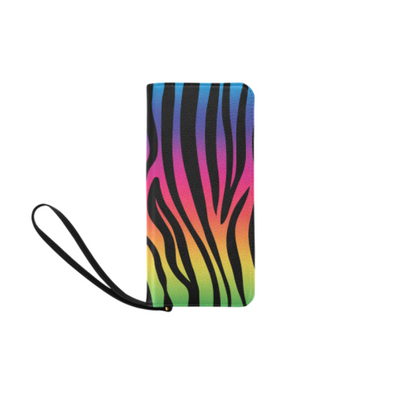 Clutch Purse - Custom Zebra Pattern - Rainbow Zebra - Accessories purses zebras