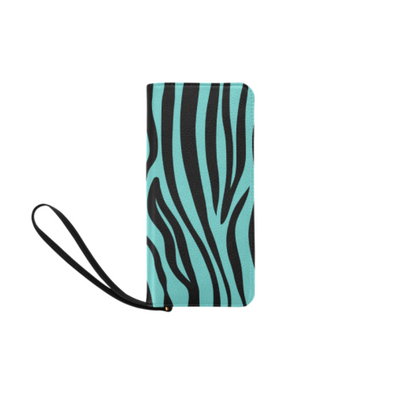 Clutch Purse - Custom Zebra Pattern - Turquoise Zebra - Accessories purses zebras