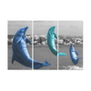 Coloful Dolphins - Canvas Wall Art - Blue/Turquoise Dolphins - Wall Art canvas prints dolphins