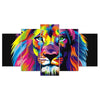 Colorful Animal - Lion Elephant Giraffe Eagle Bear - Canvas Wall Art - 2pcs x 8x14in 2pcs x 8x18in 1pc x 8x22in / Lion - Wall Art big cats