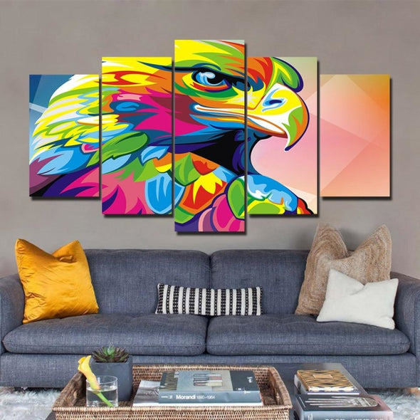 Colorful Animal - Lion Elephant Giraffe Eagle Bear - Canvas Wall Art - Wall Art big cats canvas prints elephants giraffes tigers