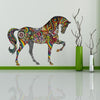 Colorful Flower Pattern Horse Wall Sticker - Small - Wall Art Horses Wall Stickers