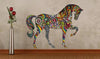 Colorful Flower Pattern Horse Wall Sticker - Small - Wall Art Horses Wall Stickers