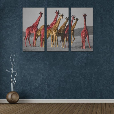 Colorful Giraffes - Canvas Wall Art - Wall Art canvas prints giraffes hot new items