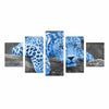 Colorful Leopard - Canvas Wall Art - Blue Leopard - Wall Art big cats canvas prints hot new items