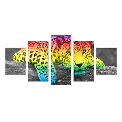 Colorful Leopard - Canvas Wall Art - Rainbow Leopard - Wall Art big cats canvas prints hot new items