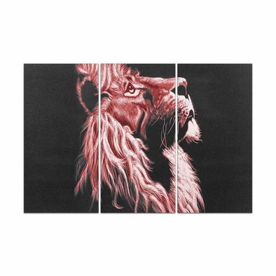 Colorful Lion - Canvas Wall Art - Red Lion - Wall Art big cats canvas prints