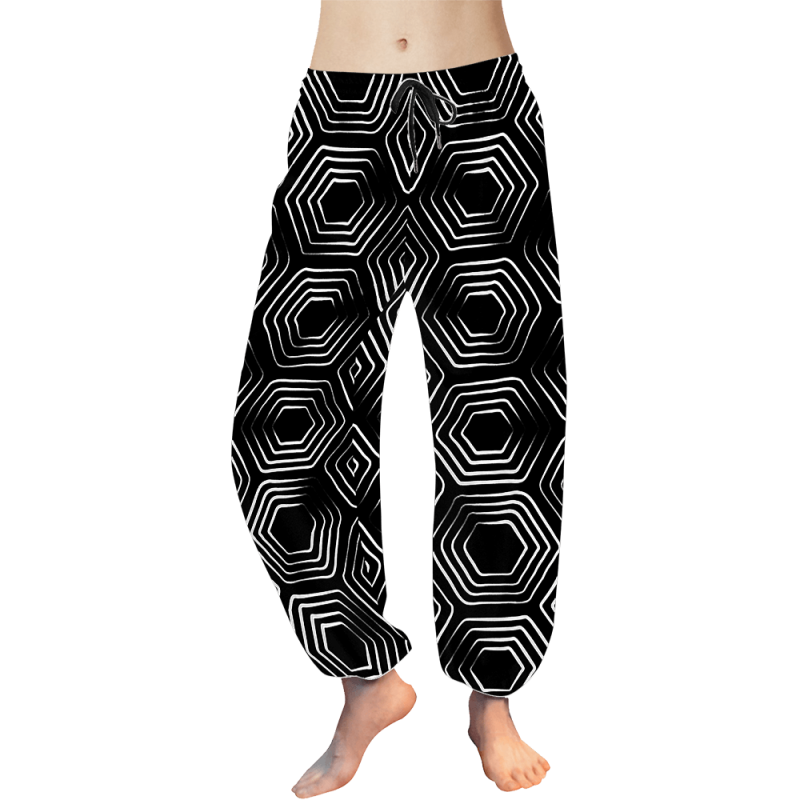 Mens Womens Boho Hippie Baggy Cotton Harem Pants with Pockets - Spiral  Design