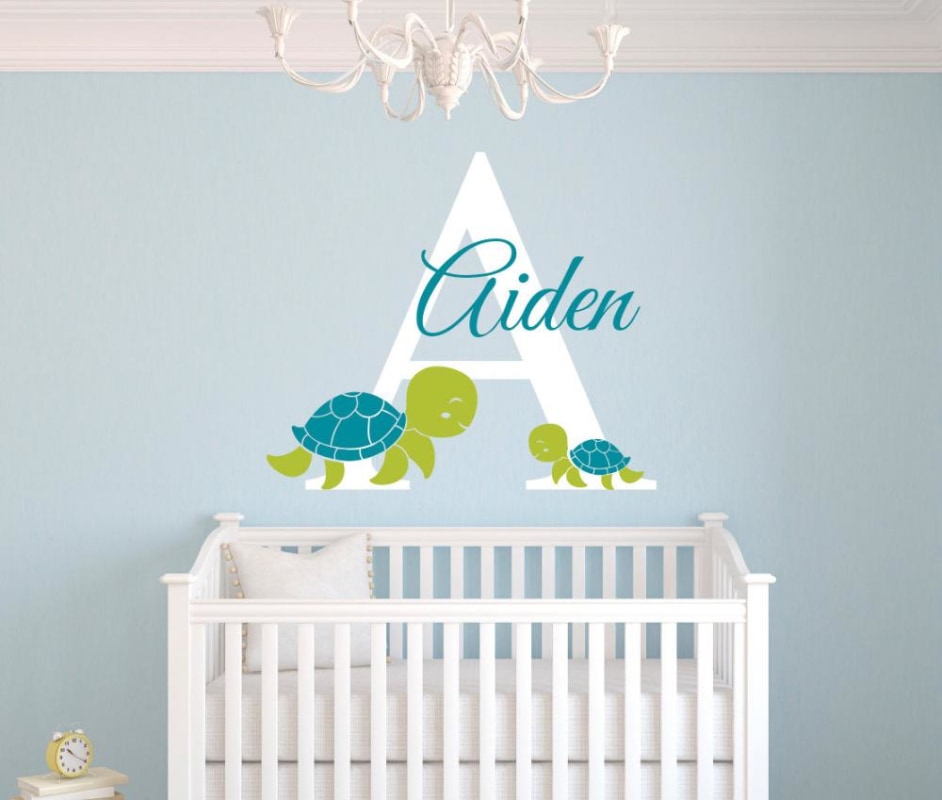 Turtle Name Sticker Customized Name Turtles Wall Sticker - Animal Social Company