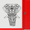 Decorated Indian Elephant Wall Sticker - Black / 16X19In / 42X50Cm - Wall Art Elephants Indian Wall Stickers Yoga Gear