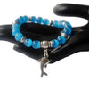 Dolphin Charm & Cat Eye Bead Bracelet - 5 Colors - blue - Jewelry dolphins opal