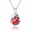 Dolphin Pendant Necklace - Natural Red Stone & 925 Sterling Silver - Jewelry dolphins necklaces sterling silver