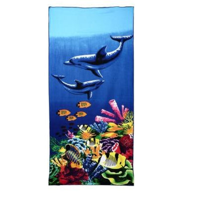 Dolphin Tiger or Horse Microfiber Beach Towel - L 1 - Beachware beachware big cats dolphins horses tigers