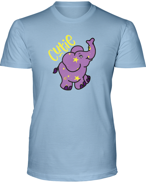 Elephant Cutie T-Shirt - Design 1 - Baby Blue / S - Clothing elephants womens t-shirts