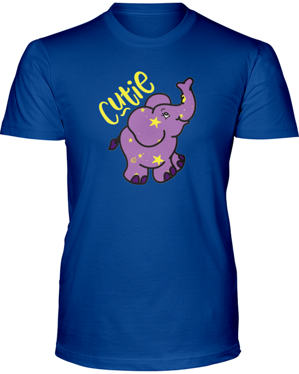 Elephant Cutie T-Shirt - Design 1 - Hthr True Royal / S - Clothing elephants womens t-shirts