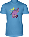 Elephant Cutie T-Shirt - Design 1 - Ocean Blue / S - Clothing elephants womens t-shirts