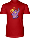 Elephant Cutie T-Shirt - Design 1 - Red / S - Clothing elephants womens t-shirts