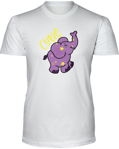 Elephant Cutie T-Shirt - Design 1 - White / S - Clothing elephants womens t-shirts
